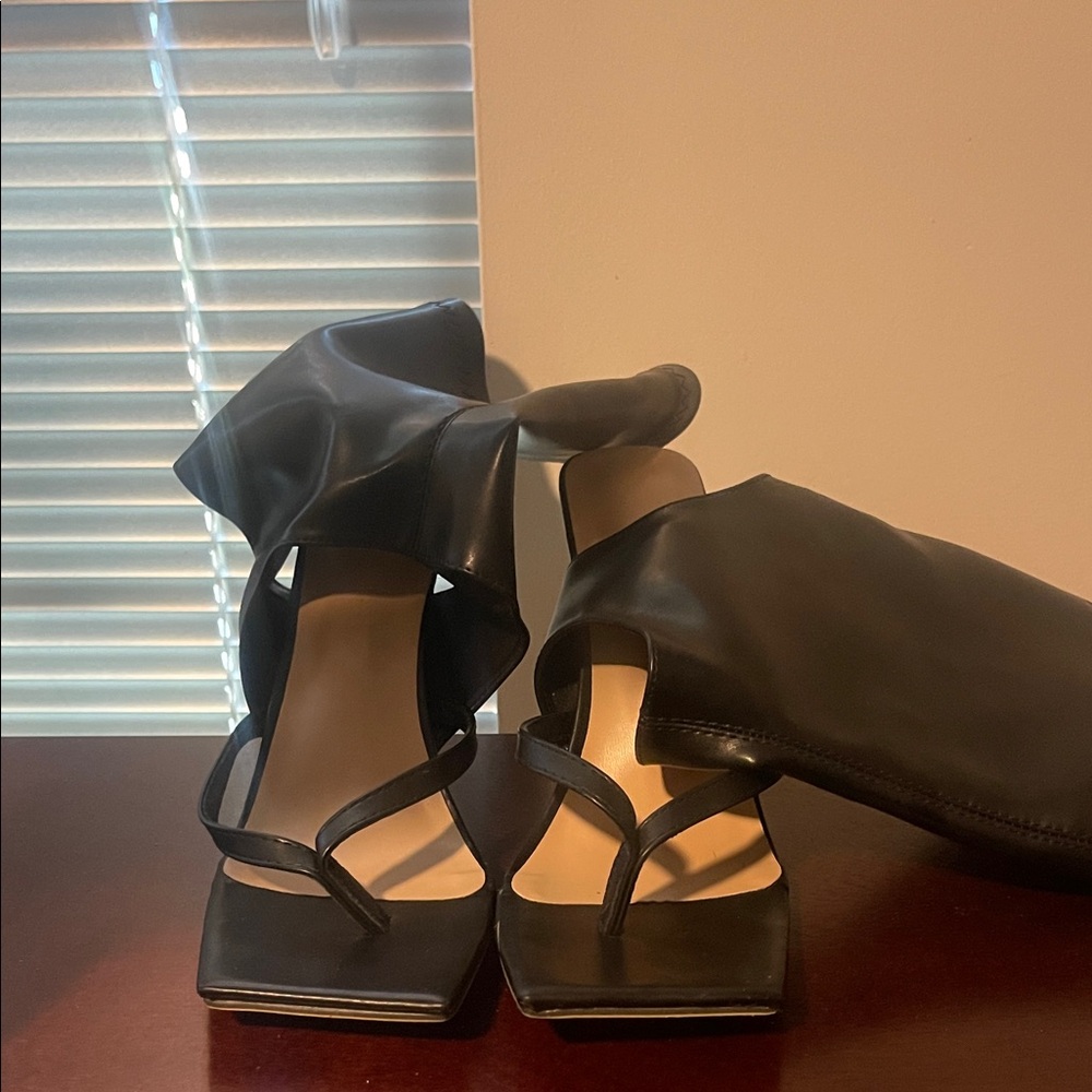 SHEIN Black Strappy Heels